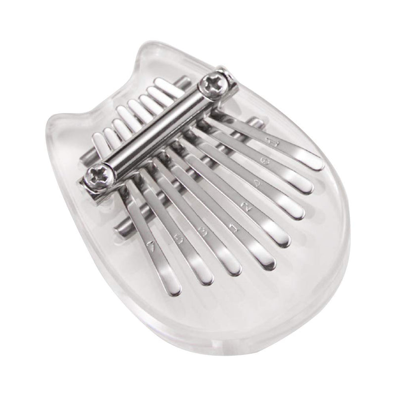 Thumb Piano, Portable Cute Mini Kalimba Beginner Musical Instrument | 8 Keys Transparent Acrylic Handheld Keyboard Pocket Finger Pendant for Children Gift heart