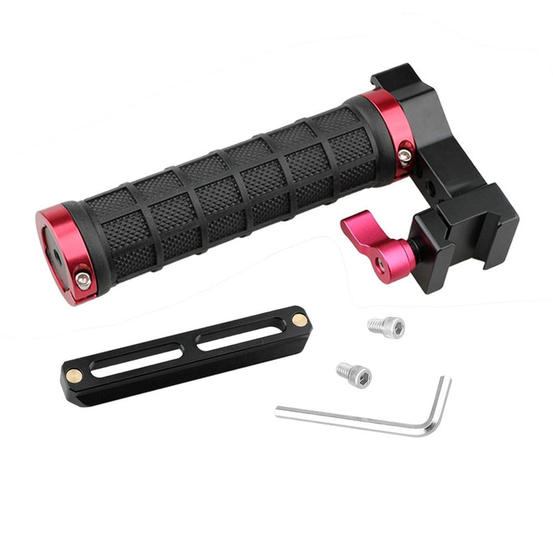 CAMVATE Quick Release Rubber Grip Top Handle with NATO Rail for Blackmagic Pocket Cinema Camera (Red) Red