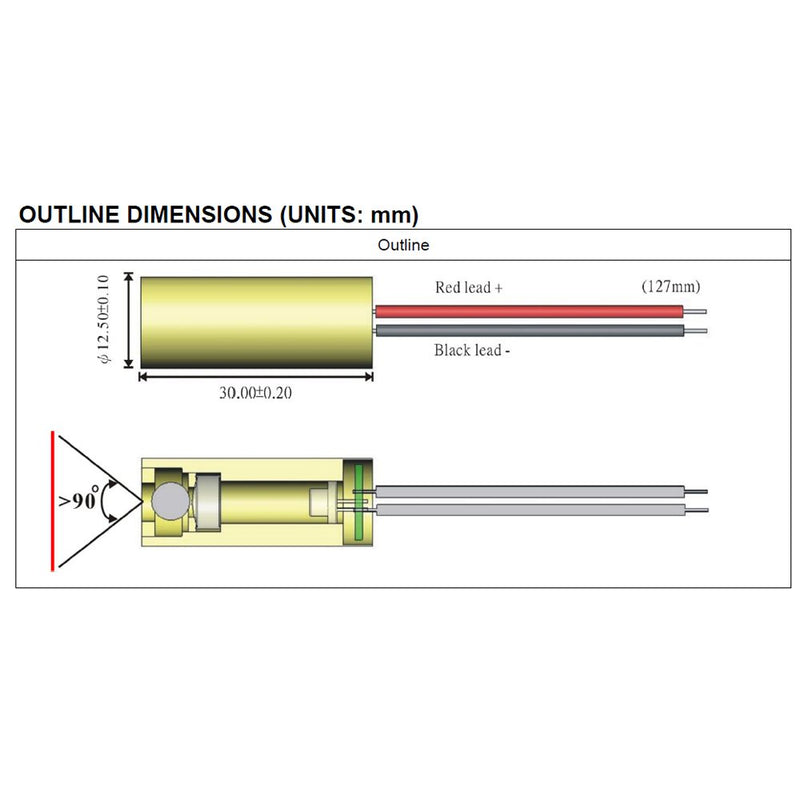 Quarton Laser Module VLM-520-27 LPA Direct Green Laser Line Generator (Industrial Use Line Laser)
