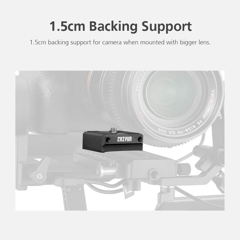 Zhiyun Transmount 1.5cm Camera Backing Base Quick Release Camera Mount Adapter for Zhiyun Weebill Lab/Crane 2 /Crane V2 /Crane Plus/Crane-M Gimbal Stabilizer Accessory with Cleaning Cloth