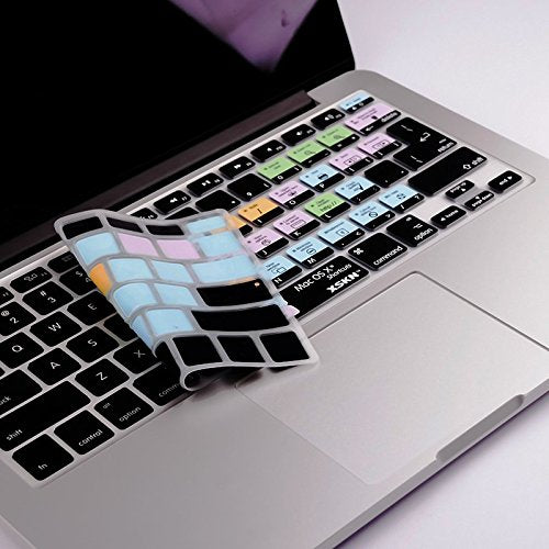 XSKN Mac OS X Shortcut Silicone US and EU Common Version Keyboard Skin Cover for 2015 and Before 2015 Released MacBook Air Pro 13 15 17 Inch A1278 A1286 A1297 A1342 A1369 A1398 A1425 A1466 A1502 A1314
