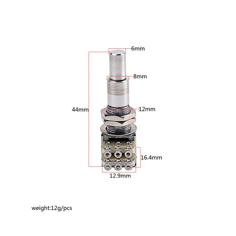 Alnicov Guitar Bass Mini Dual Pots Stacked Concentric Potentiometer W/Center Detent B100K