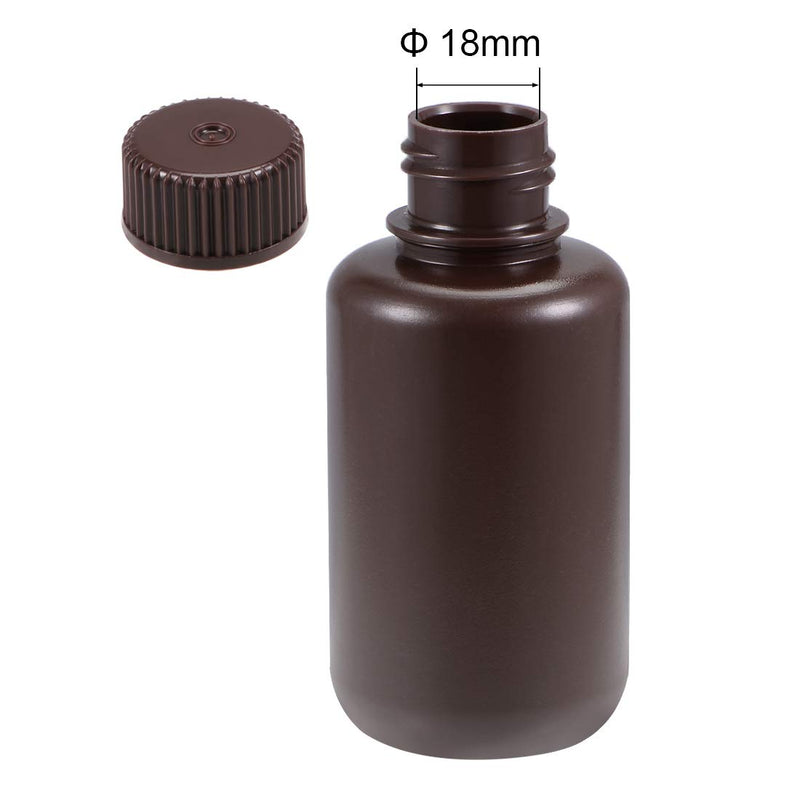 [AUSTRALIA] - uxcell Plastic Lab Chemical Reagent Bottle 100ml/3.4oz Small Mouth Sample Sealing Liquid Storage Container Brown 5pcs 