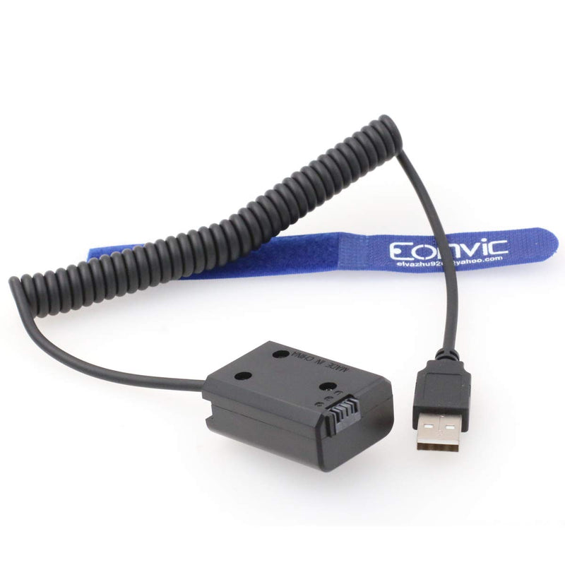 Eonvic 5V USB NP-FW50 Dummy Battery Coupler Adapter Cable for Sony Alpha 7 A7R2 S2 A6300 NEX7 Camera