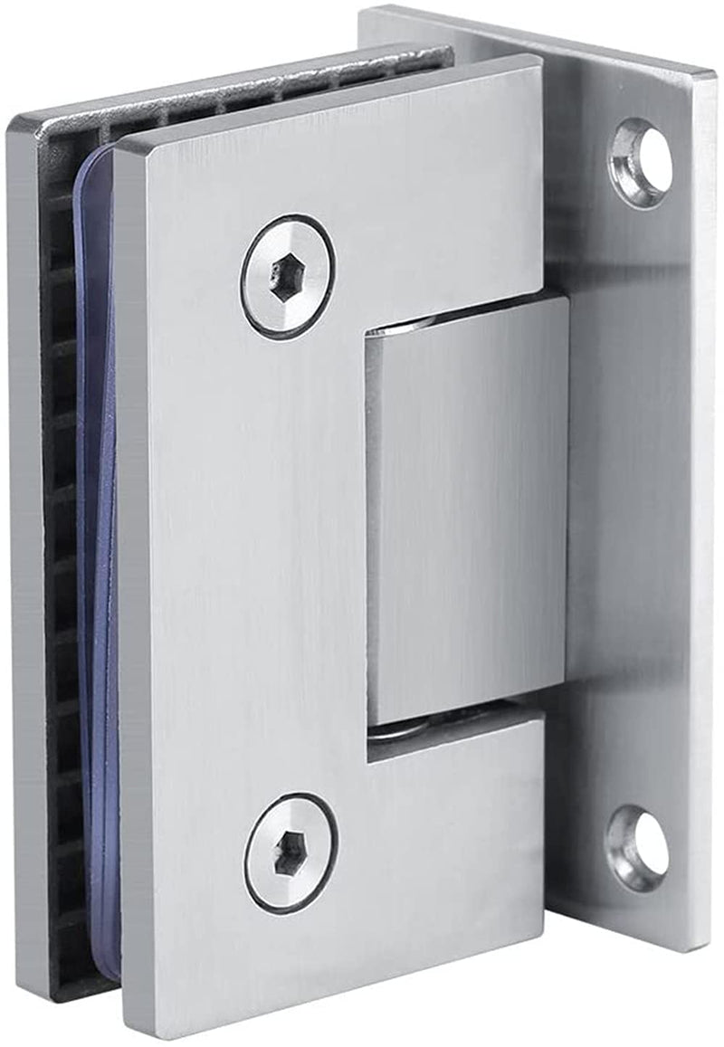 Glass Shower Door Hinges, Heavy Duty Glass Door 90 Degree Hinges Stainless Steel Bathroom Gate Clamp for 8-12 mm Toughened Glass, Rust Corrosion Resistance Brushed Nickel