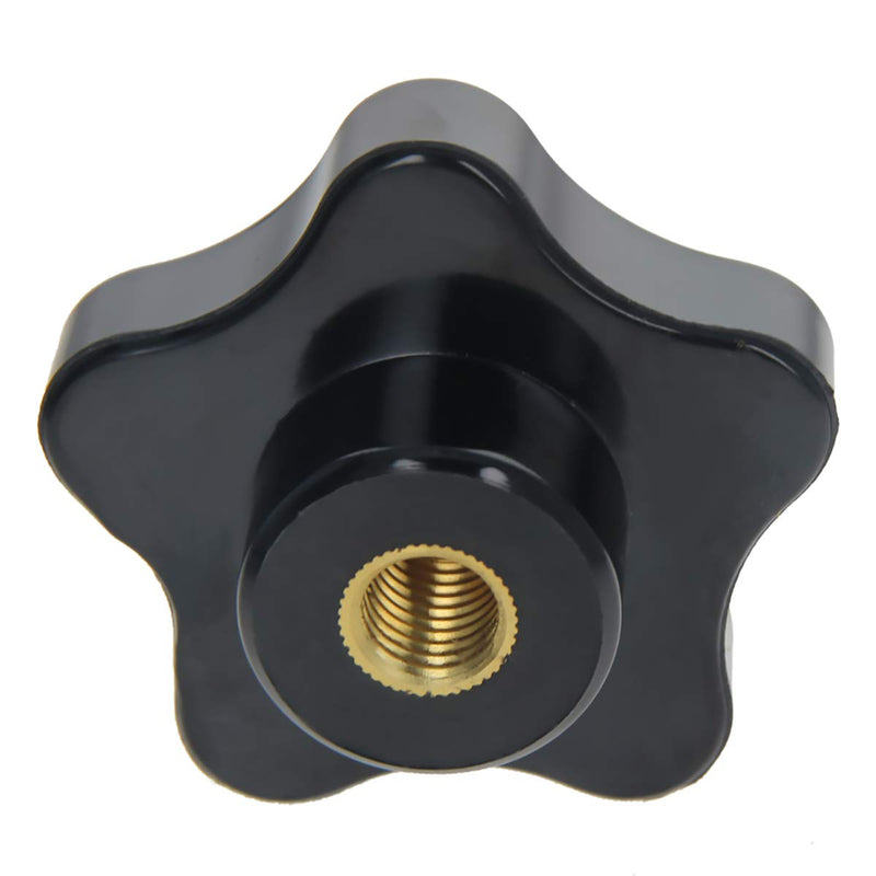 Othmro 2Pcs M12 Black Handle 65mm Galvanized Star Head Female Thread Screw on Clamping Knob Star Knobs Five Star Handle Threaded Knobs for Saw Drill Press Lathe Routing Jigs(Without Washer) M12x65，2pcs