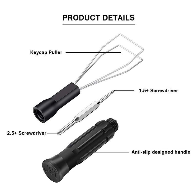 Keycap Puller Keycap Remover 3 in 1 Multifunctional Keycap Removal Tool with 1.5/2.5 Cross Head Screwdriver for Keyboard