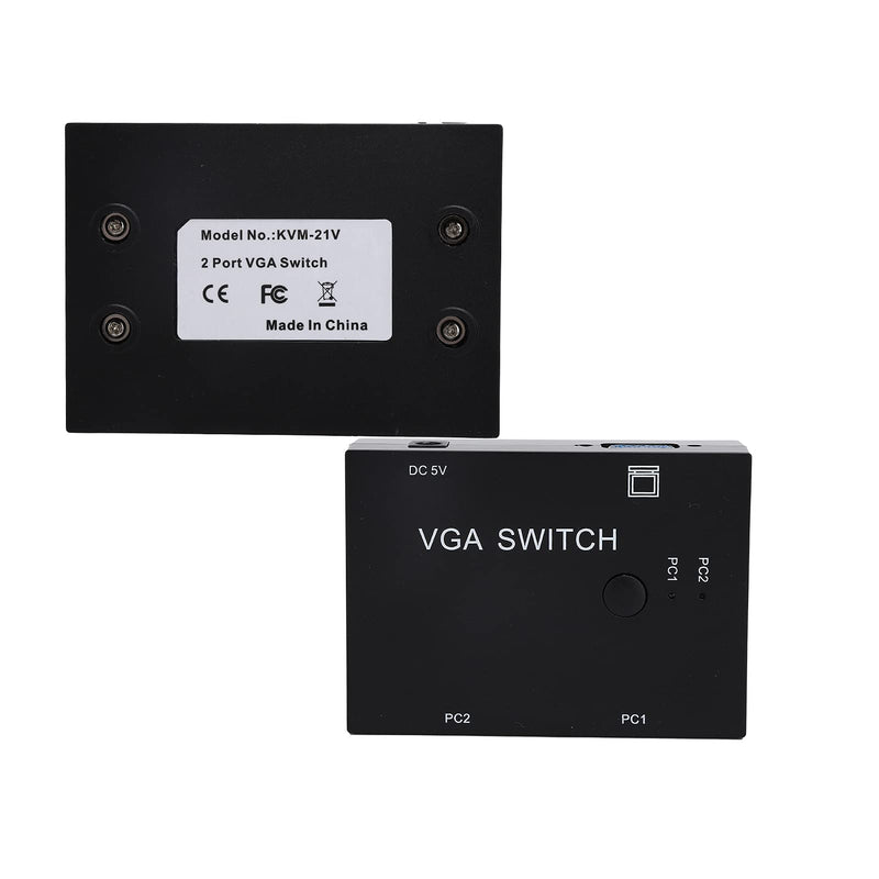 VGA Switcher - 2 Input +1 Output MultiComputer Host Converter 2 Hosts in 1 Display Screen Supports for VGA, XVGA, SVGA, UXGA, Etc