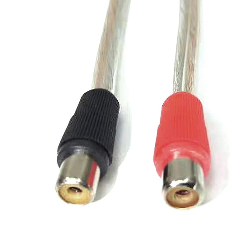 GaoZo Speaker Wire To RCA Female Adapter, RCA Plug Cable，RCA Plug Adapter (Black/Red)