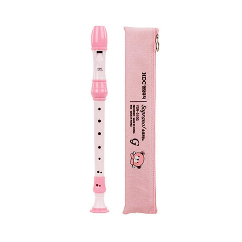 Youngchang YSR-311B 8-Hole Student Soprano Recorder With Cleaning Rod + Case Bag Baroque Fingering - Pink