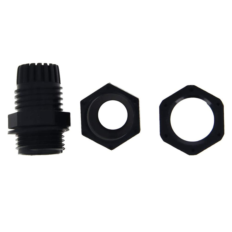 Fielect 20Pcs M18x1.5 Cable Gland Plastic Waterproof Cable Glands Joints Adjustable Connector Black for 5-10mm Dia Cable M18*1.5