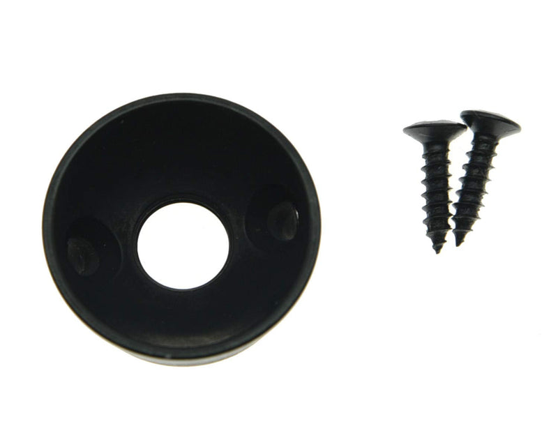 KAISH Black Metric Threading Electric Guitar Jack 6.35mm Electrosocket Jack Plate for Tele/Telecaster Guitar(Import Style)