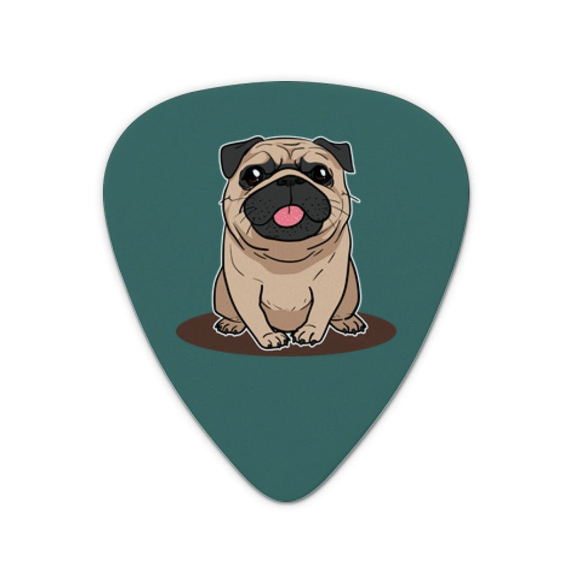 Pug Sticking Out Tongue Novelty Guitar Picks Medium Gauge - Set of 6