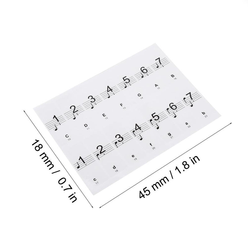 Alomejor Piano Stickers Piano Keyboard Music Note 88 Keys Removable Piano Key Tabs Stickers for White and Black Keys Transparent