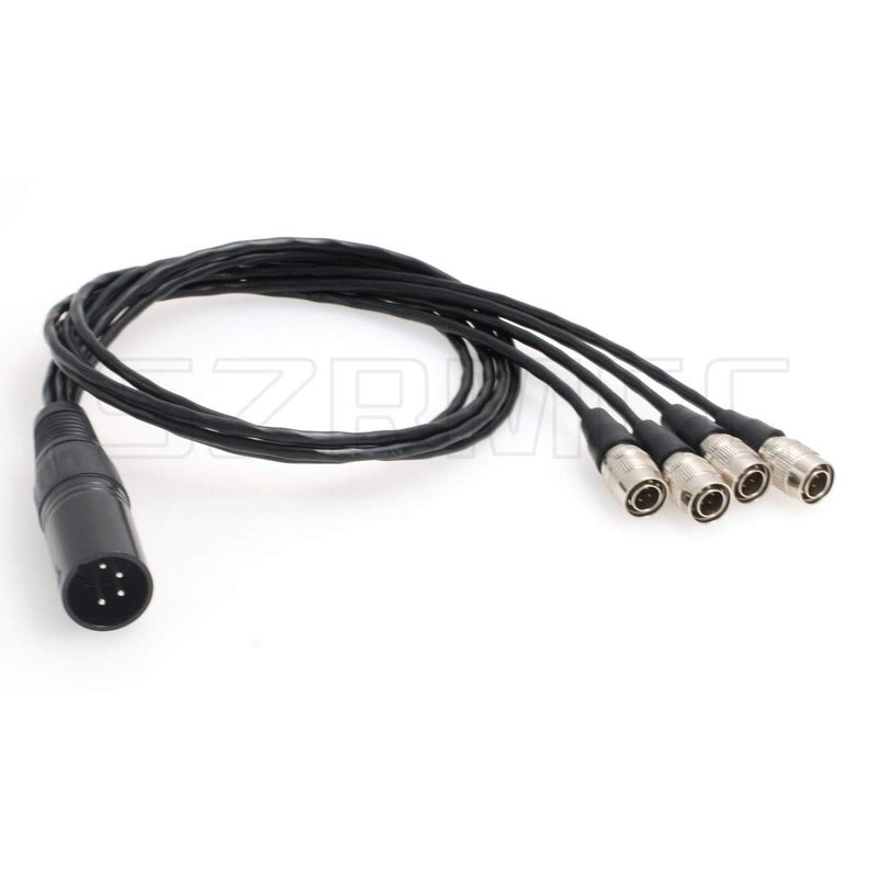 SZRMCC XLR 4 Pin Male to 4 Split Hirose 4 Pin Male Power Cable for Zaxcom Sound Devices 688 664 Zoom F8