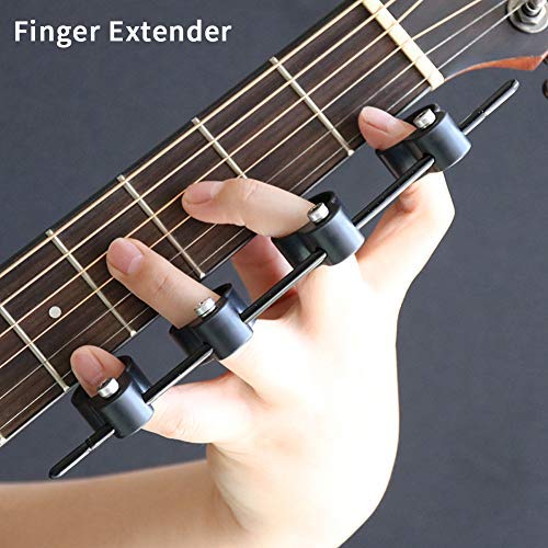 ORETG45 Finger Extender, Guitar Extension Instrument Accessories, Musical Instrument Finger Tools, Finger Strength Piano Span Practice for Beginners richly Black, Male