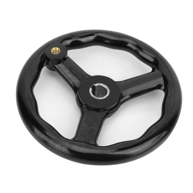 200x18mm/ 7.9*0.7in Bakelite 3 Spoked Lathe Handwheel with Handle for Machine Tool for Milling Machine Lathe Accessories