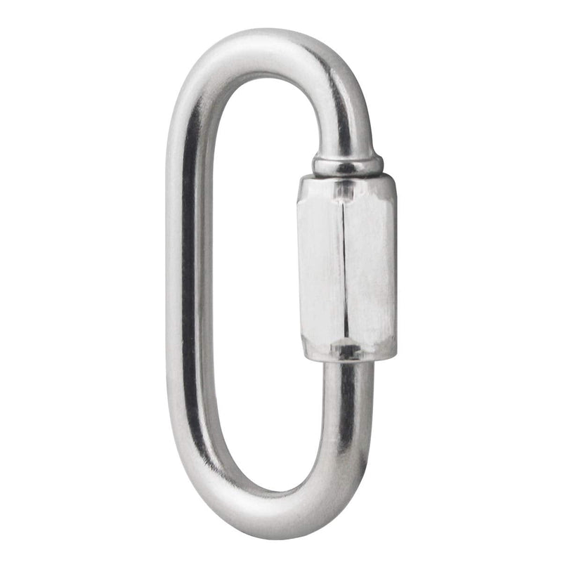 BNYZWOT 304 Stainless Steel Quick Links D Shape Locking Quick Chain Repair Links M3.5 1/8 inch Pack of 15
