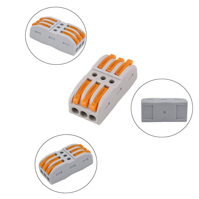 FULARR 30Pcs Premium SPL-2 / SPL-3 Lever-Nut Wire Connectors, Conductor Compact Wire Connectors, Quick Compact Splice Wire Conductors Cable Clamp Terminal Block Spring Connector
