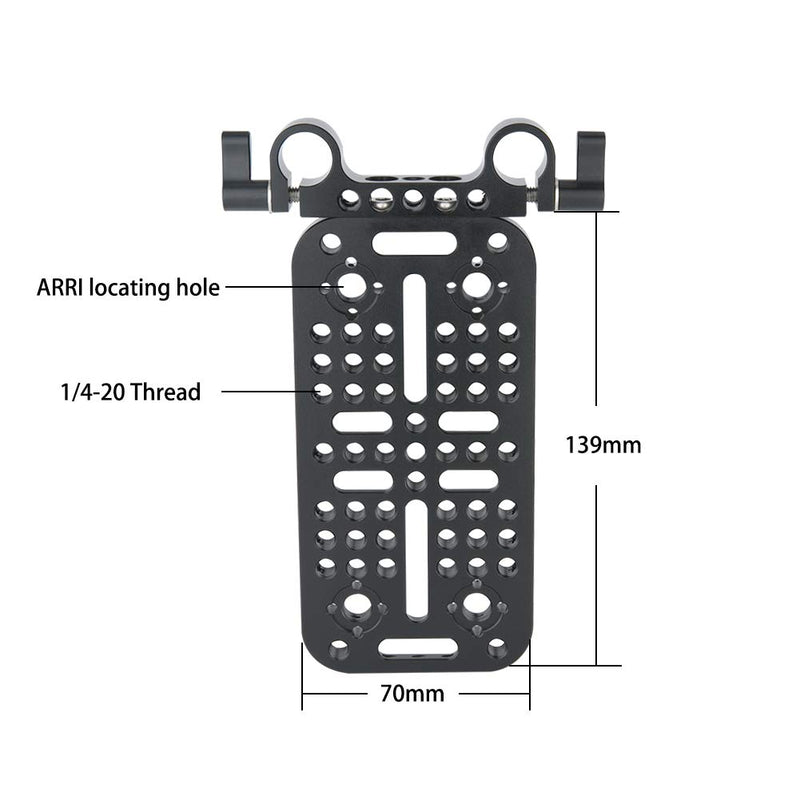 NICEYRIG Cheese Mounting Plate with 15mm Rod Clamp, Camera Top Plate for DSLR Rig System Battery Converter Box