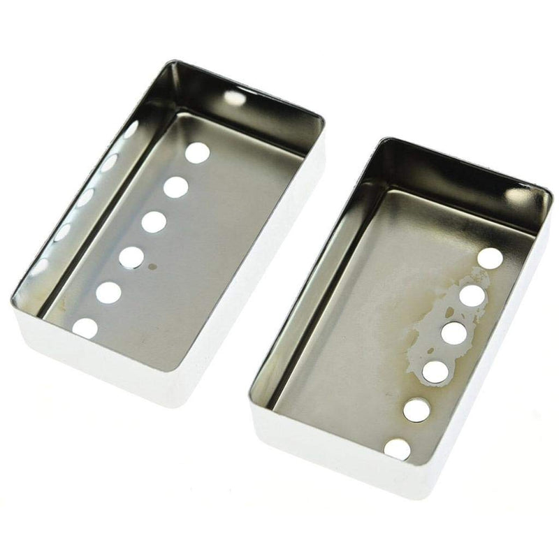 KAISH Set of 2 Humbucker Guitar Pickup Cover Brass Humbucker Pickup Covers 49.2mm/52mm Pole Spacing Pickup Covers Chrome 49.2/52mm