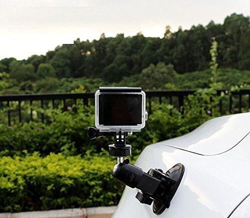 [AUSTRALIA] - ASOCEA Action Camera Suction Cup Mount Car Windshield Camera Holder Tripod Adapter Universal Screw Compatible with Gopro Hero Max,Hero 9 8 7 6 5 4 Black/AKASO EK7000/Brave 4/Dragon Touch/DJI OSMO 