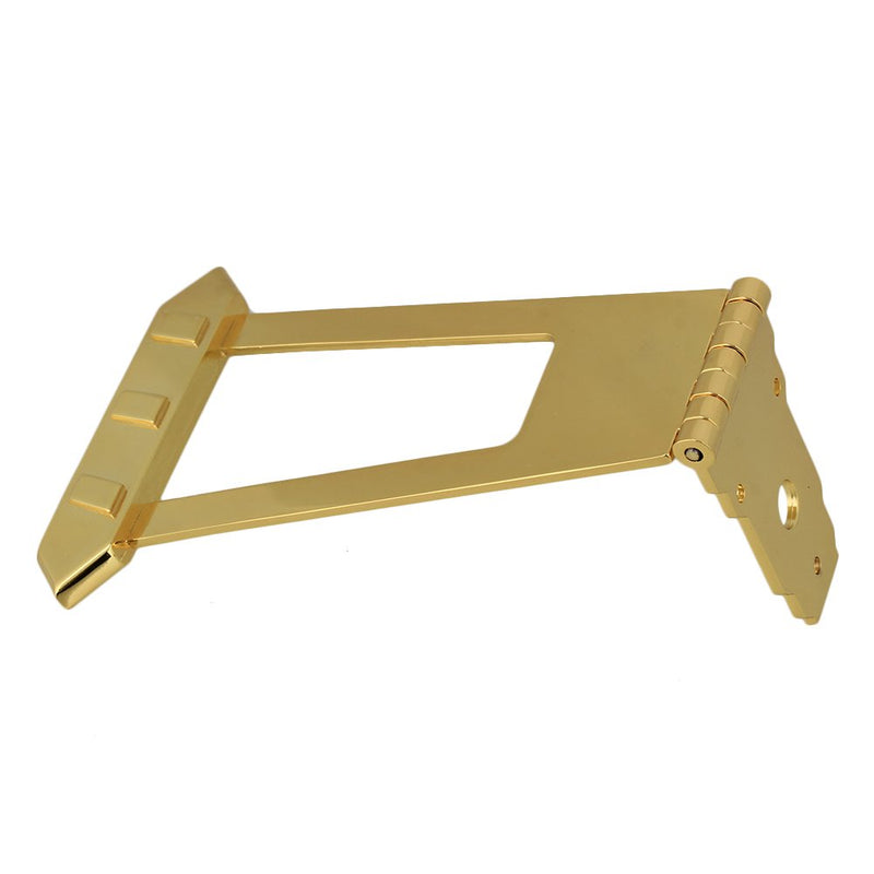 Yibuy Bridge Tailpiece Golden for JAZZ 6 String Guitar