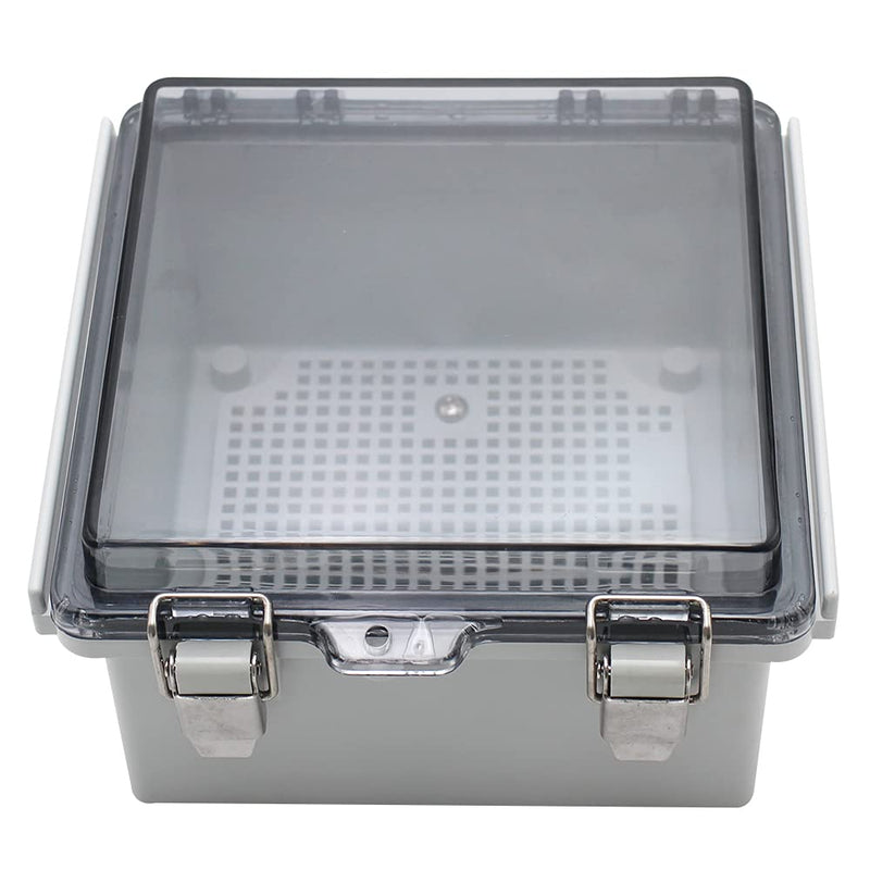 [AUSTRALIA] - MAKERELE Electrical Junction Box,Hinged Cover Transparent Lid IP67 Outdoor Electrical Project with Plastic Enclosure 5.9×5.9×3.5 inch(150×150×90mm) 5.9*5.9*3.5 