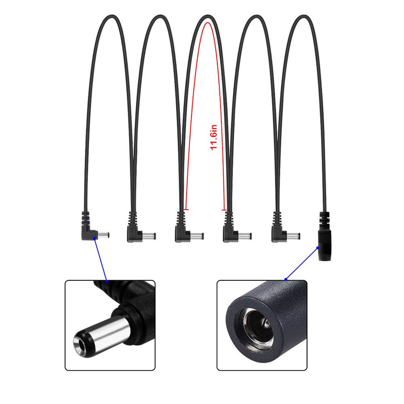 Pedal Power Supply Adapter, MIMIDI 9V DC Guitar Power Supply Adapter with 5 Way Daisy Chain Cable for BOSS Behringer Dunlop MXR Nobels NUX Roland TC Electronic 5 ways