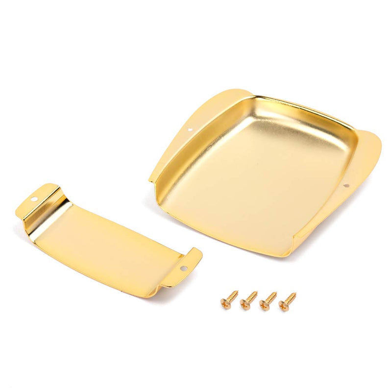 Alnicov Bass Pickup Cover Zinc Alloy Pickup Bridge Plate Cover Set for Bass Electric Guitar - Gold