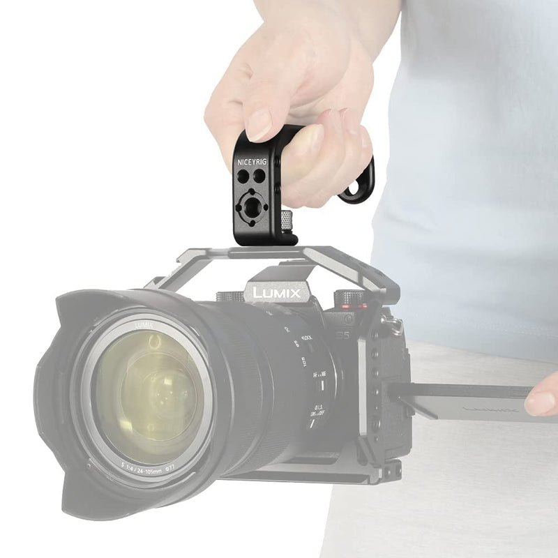 NICEYRIG DSLR Top Handle for ARRI 3/8 Thread Ergonomic Handgrip Applicable for Cinema Camera Camcorder Cage Rig - 450