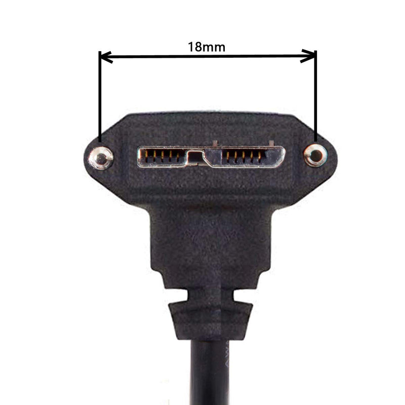 [AUSTRALIA] - CY 90 Degree Down Angled Micro USB Screw Mount to USB 3.0 A Type Data Cable 3m 10ft 