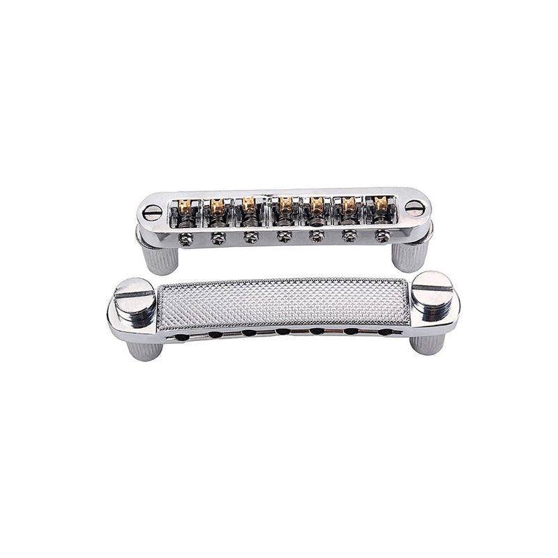 Alnicov Electric Guitar Bridge Tailpiece Roller Bridge Saddle 7 String for LP SG Electric Guitar Replacement Parts(Silver)