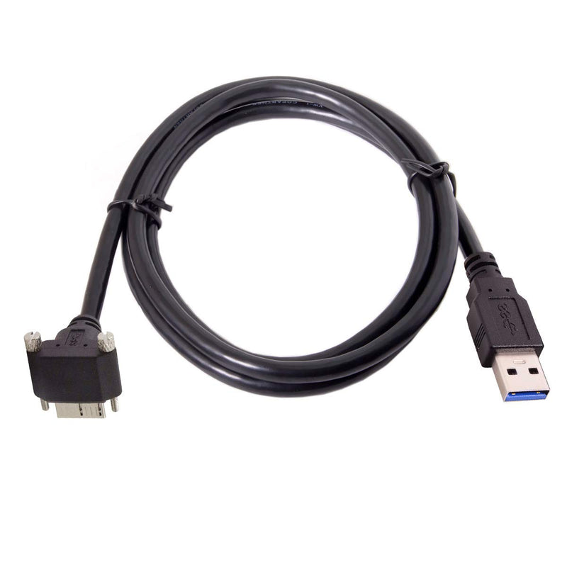 [AUSTRALIA] - CY 90 Degree Down Angled Micro USB Screw Mount to USB 3.0 A Type Data Cable 3m 10ft 