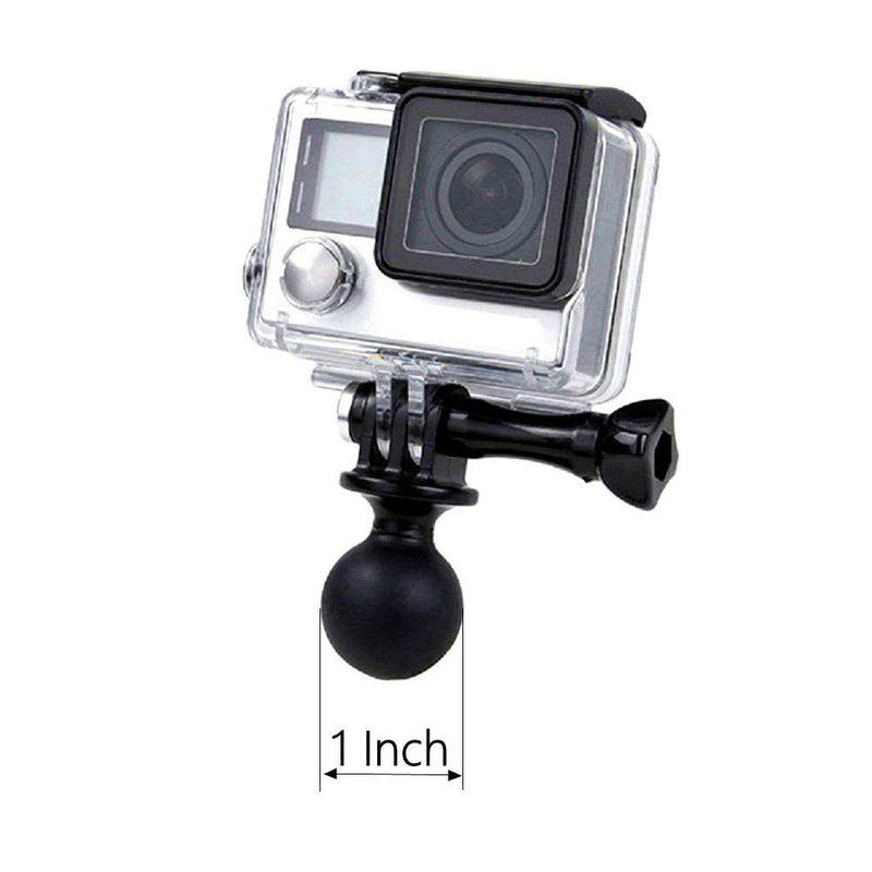Ball Head Mount Adapter (1-Inch Diameter Ball) with Thumb Screw for GoPro Hero 9/8/7/(2018)/6/5/4 Black,Hero 3+,DJI Osmo Action,AKASO/Campark/YI Action Camera