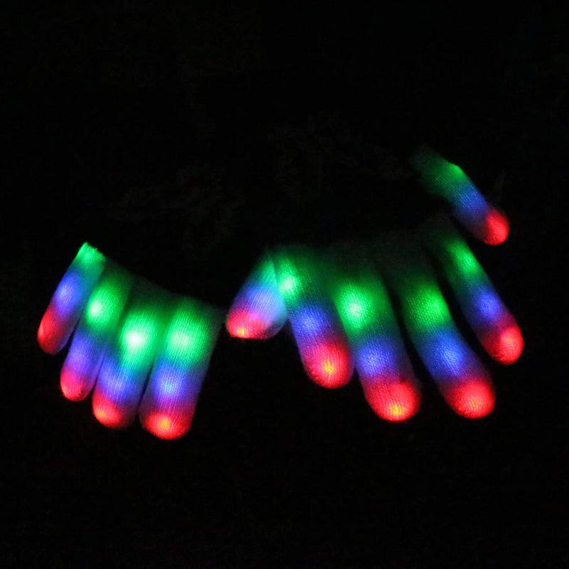 Luwint LED Gloves Colorful Flashing Finger Light Gloves Glow Rave Toy for Adult Youth Adult Youth (Above 10 Yrs Old)