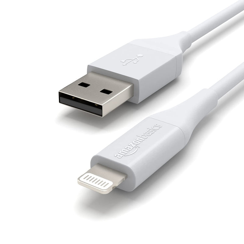 Amazon Basics iPhone Charger Cable, ABS USB-A to Lightning, MFi Certified, for Apple iPhone, iPad, 10,000 Bend Lifespan - White, 6-Ft 6 Foot 1-Pack