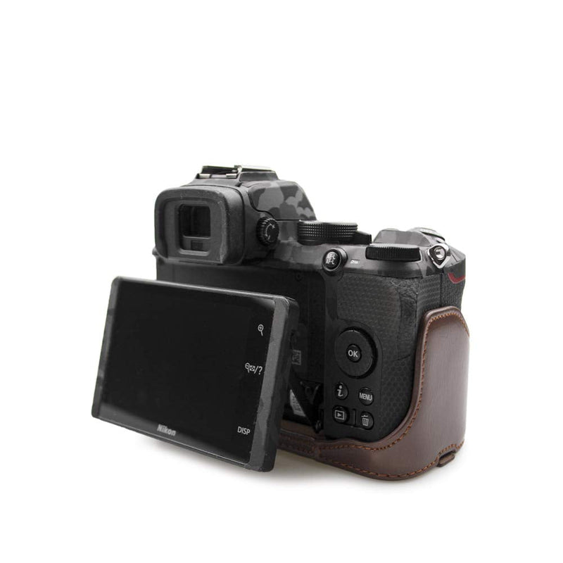Nikon Z50 Case, kinokoo Camera Bag PU Leather Case for Nikon Z50 Camera with Z DX 16-50mm f/3.5-6.3 VR Lens, Protective Case Carring Bag for Z50 (Coffee) Coffee