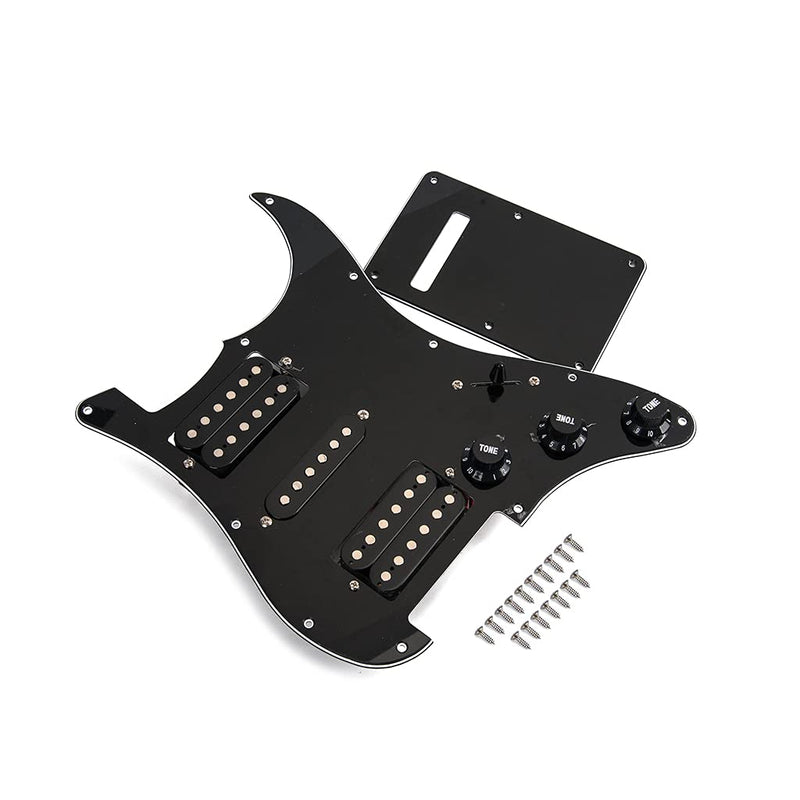 Alnicov Black Wired Plate Pickguard Humbuckers for HSH Guitar With Back Cover and Screws