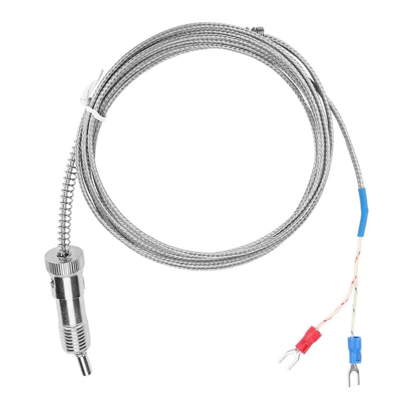 K-Type Thermocouple, Walfront Bayonet Compression Spring Type K Thermocouple Temperature Sensor Probe Temperature Gauge 0-400℃ 1m/2m/3m/4m/5m Wire (Optional)(5 m)