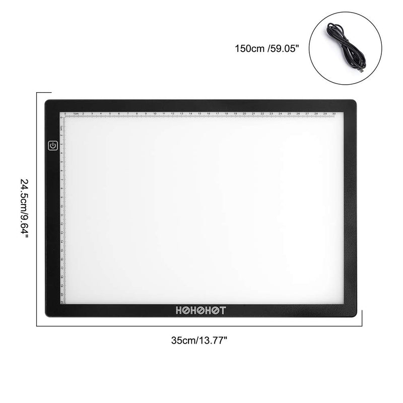 A4 Light Board, HOHOTIME Tracing Dimmable LED Light Pad with Eye-Soft Technology for Artists, Diamond Painting, Drawing, Sketching