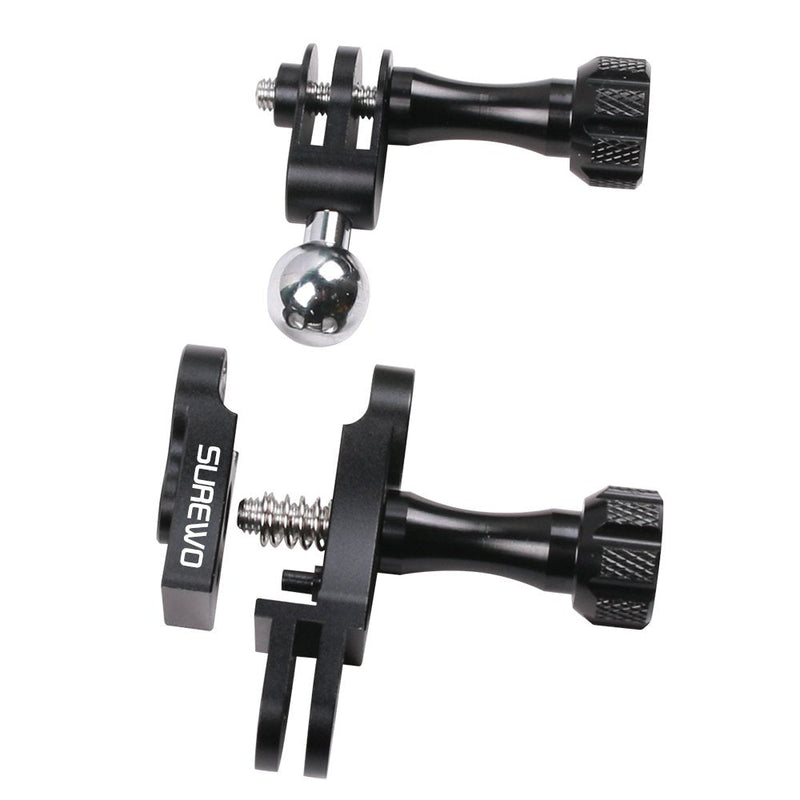 SUREWO Dual Rotating Extension Arm Mount Compatible with GoPro Hero 10 9 8 7 6 5 Black,DJI Osmo Action 2,AKASO,Campark and More (Black)