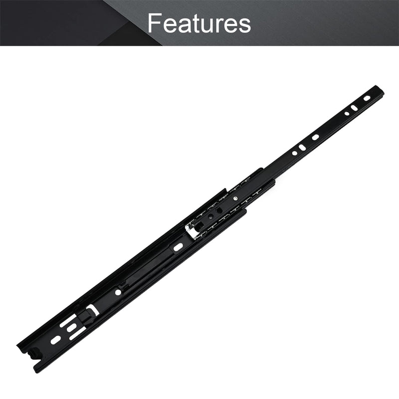 MroMax 10Inch Drawer Slides, Full Extension Ball Bearing Two Way Slide Track Rail 1.18Inch Wide 100lb Capacity Black 1 Pair
