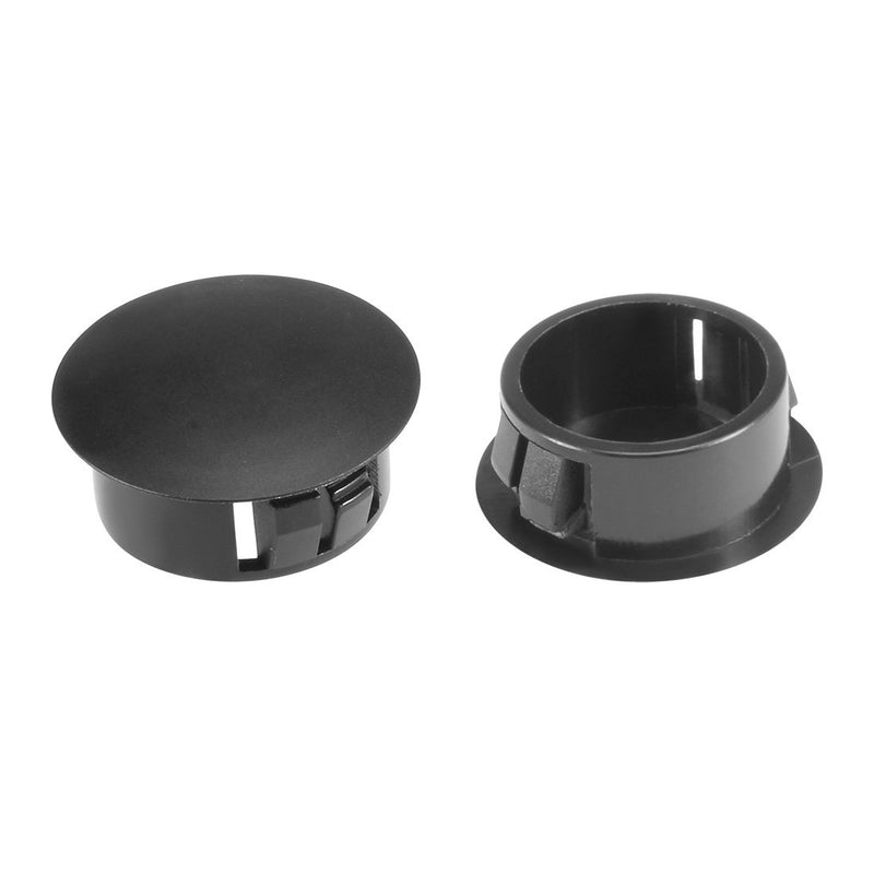 uxcell Hold Plugs,10pcs 19mm x 10.5mm Black Nylon Round Snap Panel Locking Hole Plugs Cover