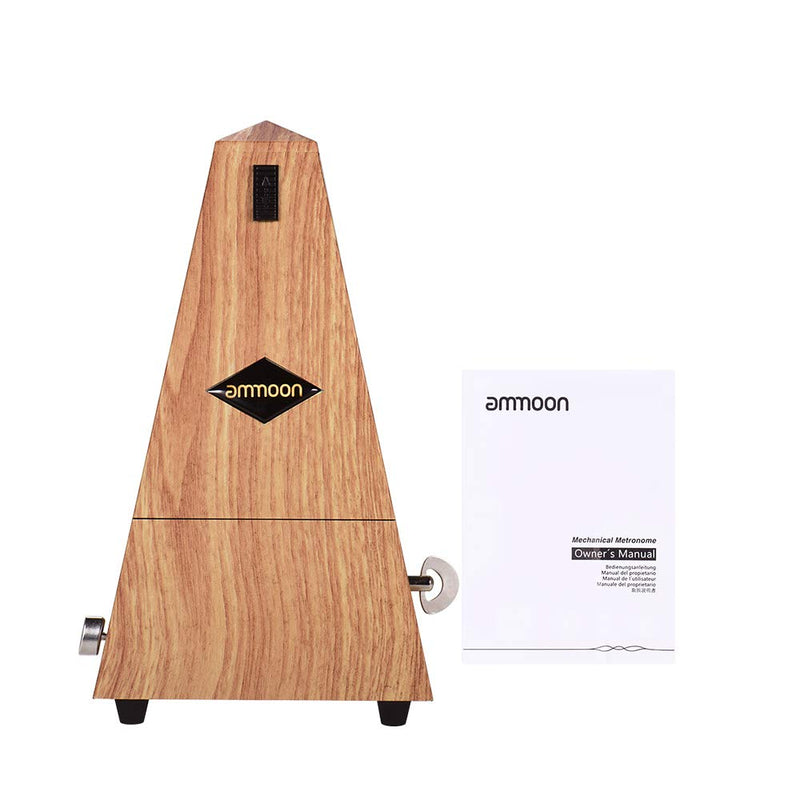 ammoon Mechanical Metronome ABS Material for Guitar Violin Piano Bass Musical Instrument Practice Tool for Beginners Musicians-Wood Wood
