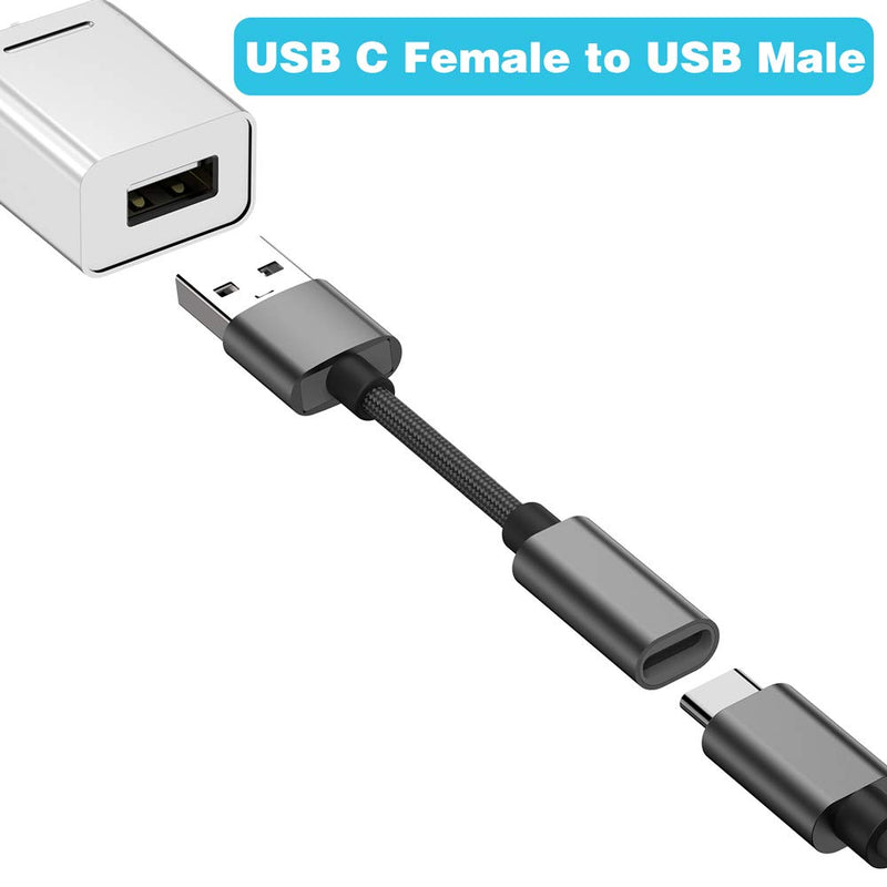 USB C Female to USB Male Adapter (2-Pack),Type C to USB A Charger Cable Adapter, Compatible with iPhone 11 12 Pro Max,iPad 2018,Samsung Galaxy Note 10 S20 Plus S20+ 20+ Ultra,Google Pixel 4 3 2 XL