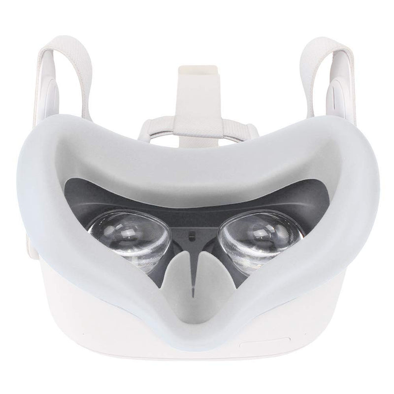 APOSU Silicone VR Face Cover for Oculus Quest 2, Face Pad Cushion Compatible with Oculus Quest 2 VR Headset Face Cover Skin Accessories (Light Gray) Light gray