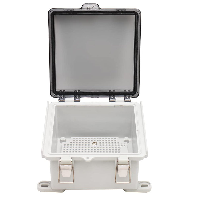 [AUSTRALIA] - MAKERELE Electrical Junction Box,Hinged Cover Transparent Lid IP67 Outdoor Electrical Project with Plastic Enclosure 5.9×5.9×3.5 inch(150×150×90mm) 5.9*5.9*3.5 