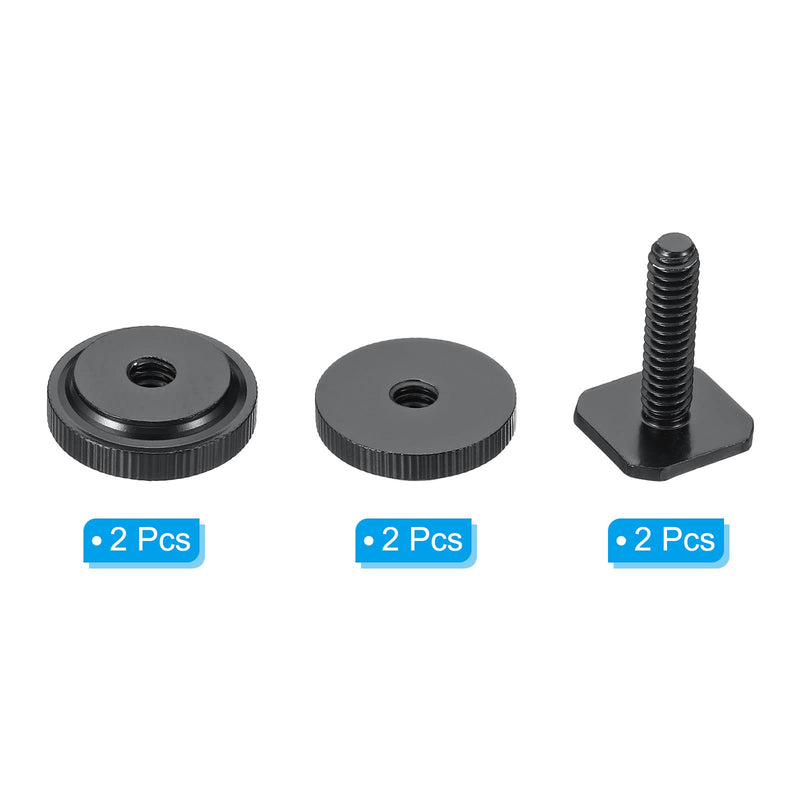 PATIKIL 1/4"-20 Camera Hot Shoe Mount, 2 Pack Flash Cold Shoe Mount Tripod Screw Adapter for DSLR Rig Black