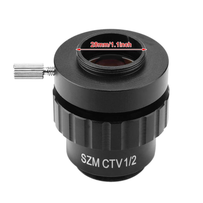 Microscope Objective Lens, 0.5X C-Mount Objective Lens, 1/2 CTV Adapter Biological Microscope Lens, 25mm CCD Interface, for SZM Trinocular Stereo Microscope